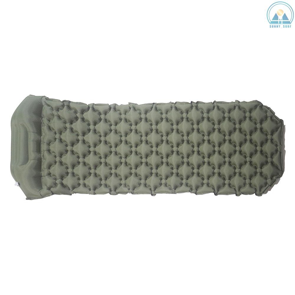 Sunny Outdoor Inflatable Cushion Sleeping Bag Mat Fast Filling Air Moistureproof Camping Mat With Pillow Sleeping Pad Shopee Indonesia