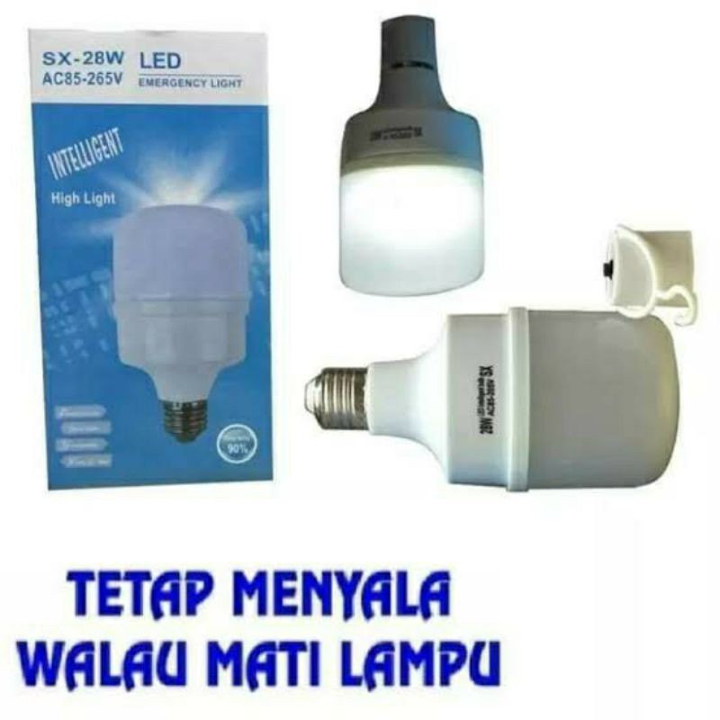 Bohlam lampu LED Emergency 28 Watt darurat tetap nyala walau mati lampu bisa hidup dgn sentuh jari