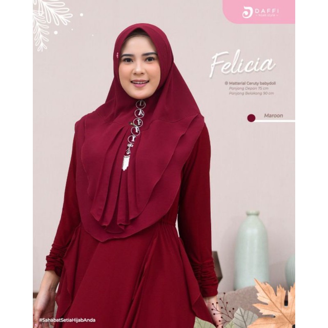 Jual Jilbab Khimar Felicia ORI Daffi hijab terbaru// jilbab double layer  wiru | Shopee Indonesia
