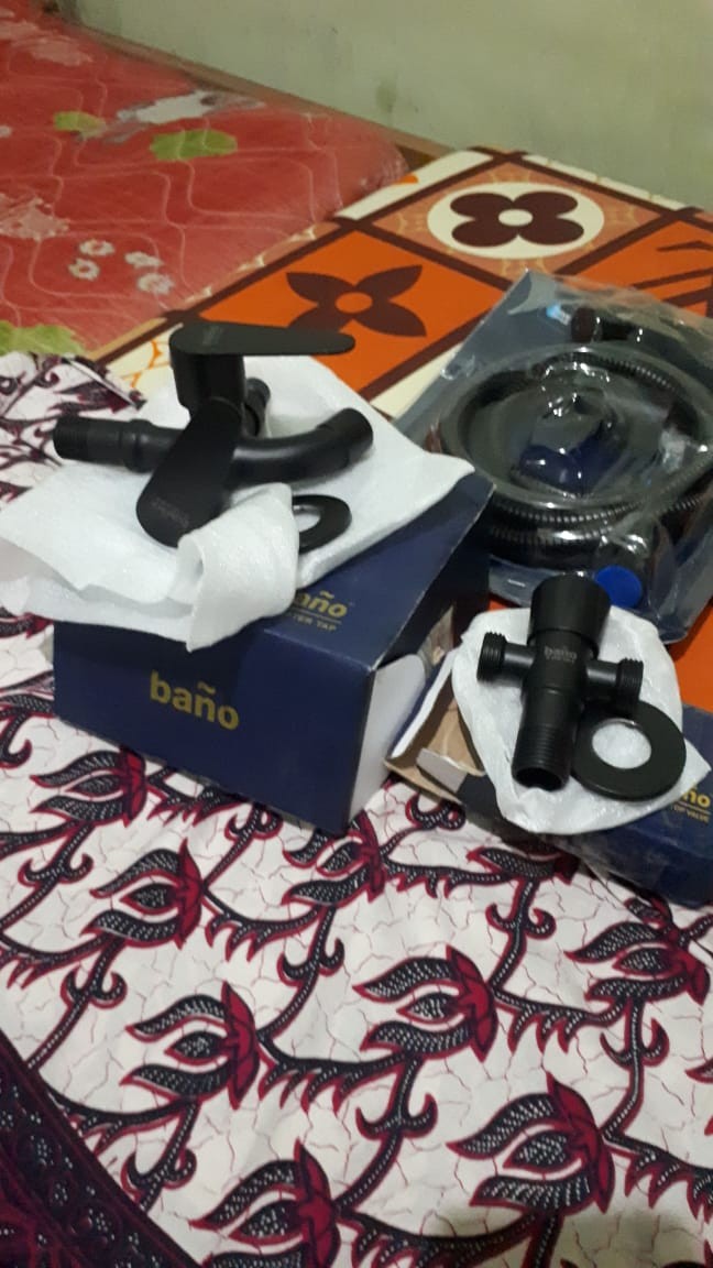 Kran Cabang Hitam Bano Stainless Steel Type (-)/kran Double/kran Kamar Mandi Wc Toilet