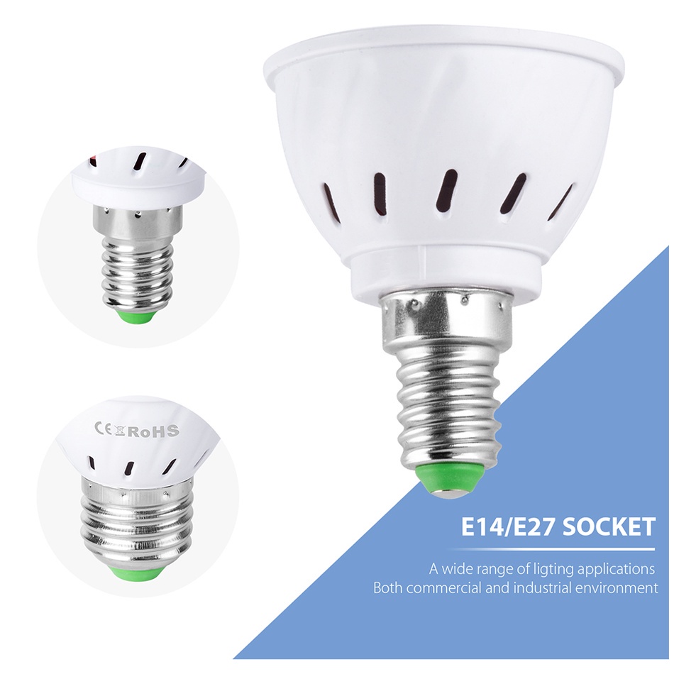 (E27 / E14) Lampu Bohlam Led Penumbuh Tanaman Hidroponik Full Spektrum 220v