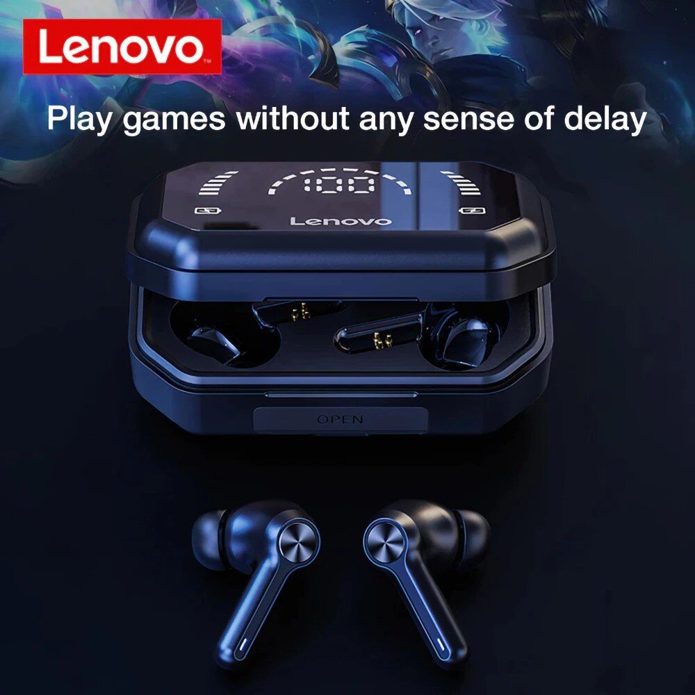 original 100%Lenovo LP3 Pro TWS 5.0 Headphone Bluetooth 1200 MAh Kapasitas Tinggi Nirkabel Baterai Headphone Hi-Fi Stereo Musik Headphone