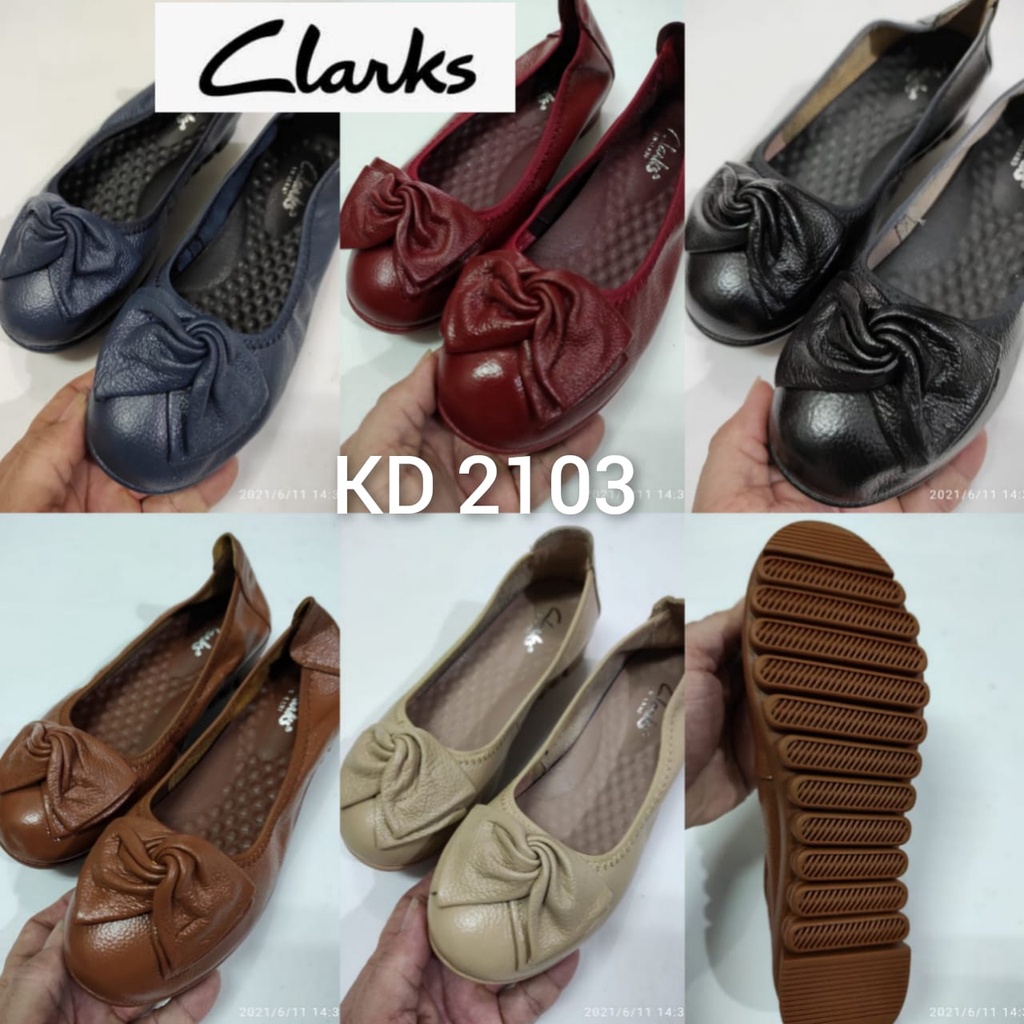 Clarks Leaf Radial Ulir Sepatu Flat Wanita