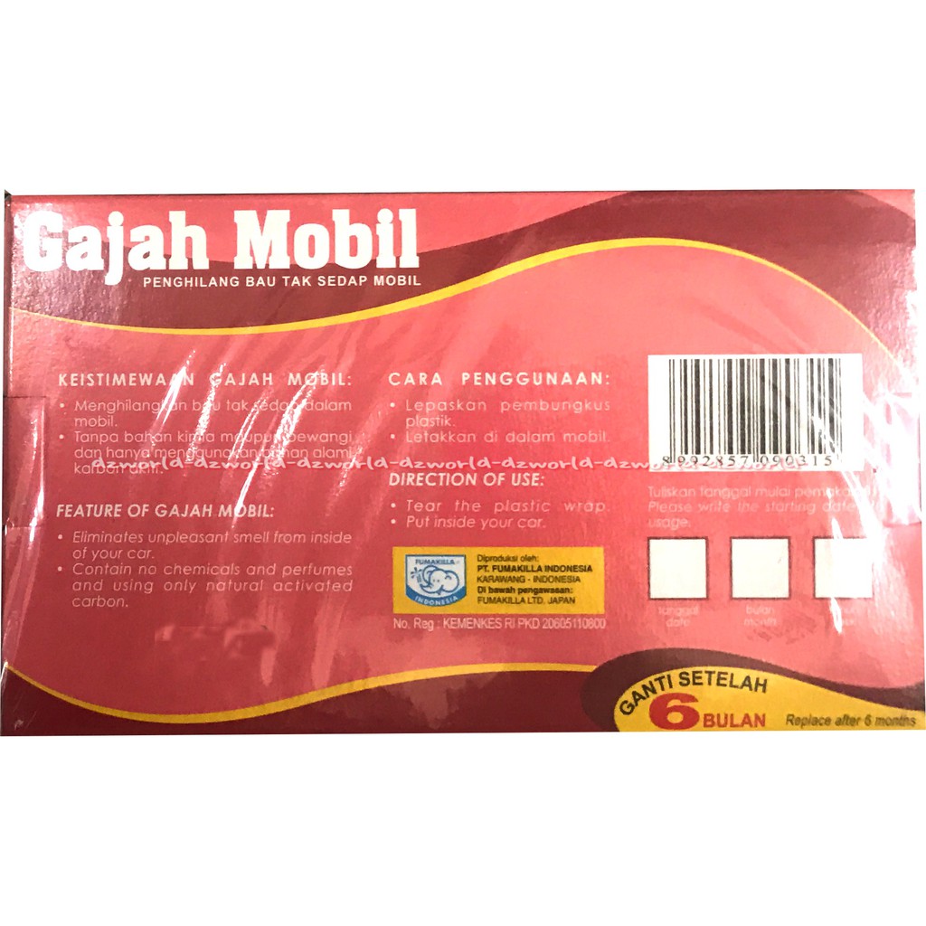 Gajah Mobil 100gr Gadjah Penghilang Bau Tidak Sedap Pada Mobil Alat Menghilangkan Bau di Mobil Kendaraan Mobil Car Deodorizer