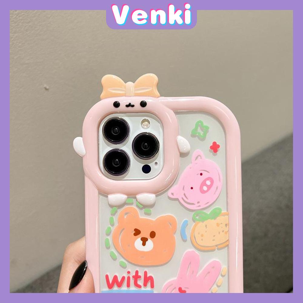 iPhone Case Silicone Soft Case Clear Case Airbag Shockproof Protection Camera Shiny Feel Bear Cartoon Cute Compatible For iPhone 11 Pro Max 13 Pro Max 12 Pro Max 7Plus xr XS Max