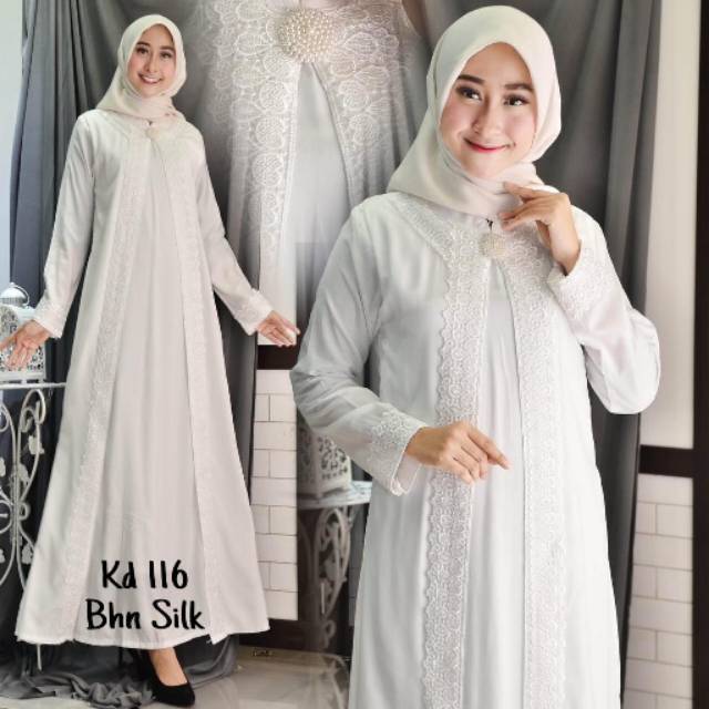 Busana Muslim / Baju Muslim Wanita / Baju Gamis Putih