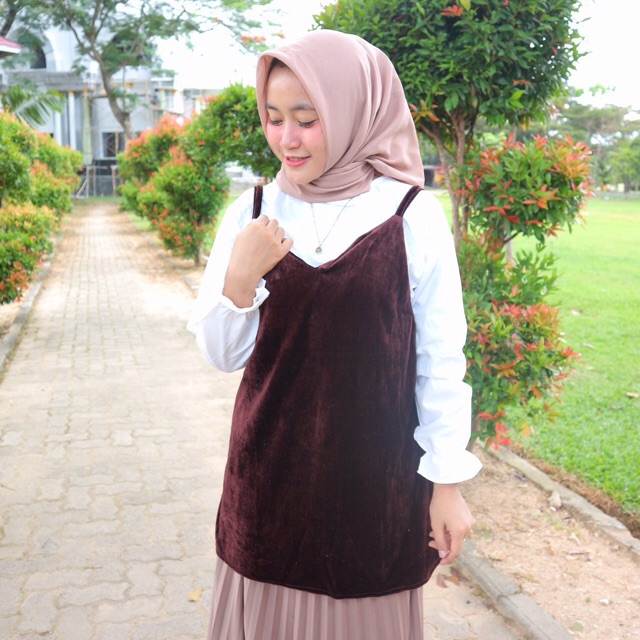 Set velvet midi dress / jual tunik iyemelsayshijab gfshop oclo official yoona (inner+dress) vee top