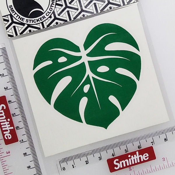 Stiker Monstera Deliciosa bentuk love daun janda bolong Cutting Sticker