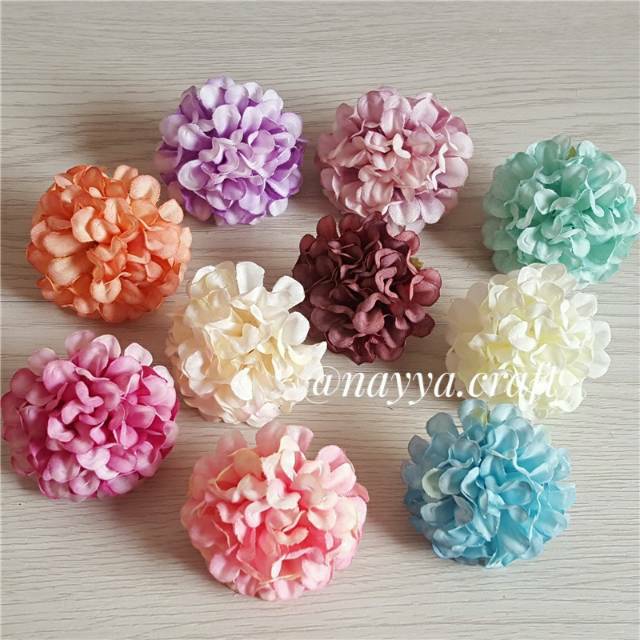 Kepala bunga pompom krisan Hydrangea kelopak bunga Pompom chrysant flower head