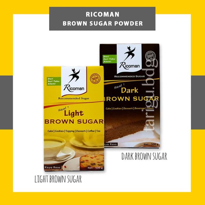 BROWN SUGAR RICOMAN 500GR - GULA TEBU MERAH BUBUK - GULA BOBA BUBBLE - DARK  BS terbaik