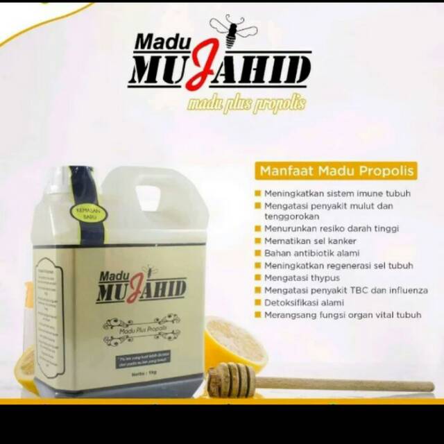 

Madu MUJAHID plus Propolis 1kg ( Original ) / Madu Penambah Energi untuk Para Aktivis