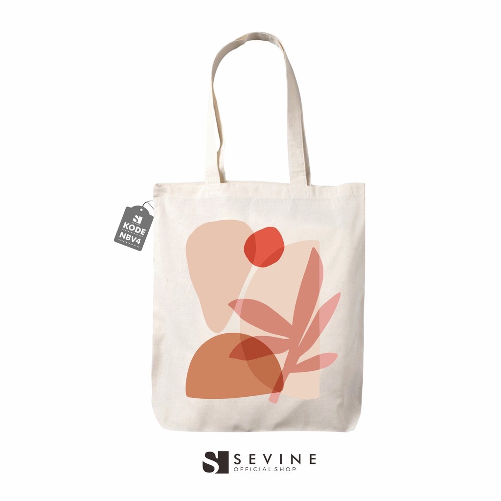 Sevine Tas Totebag Artsy Nordic Tote Bag Resleting Fashion Wanita Desain Artsy - NBV