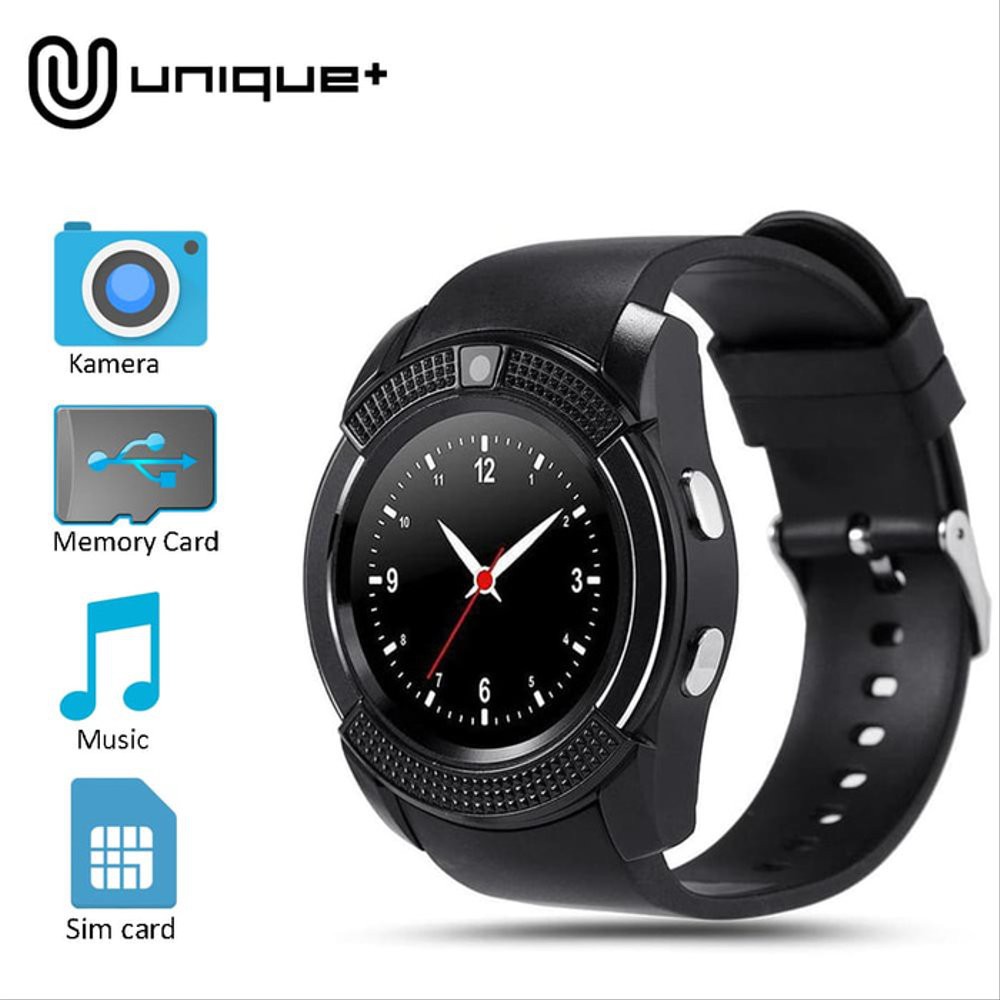V8 Smartwatch - Smartwatch V8 Bluetooth Sim Card Memory Smartwatch Terlaris