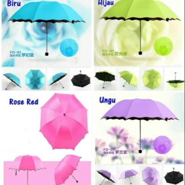 Payung Lipat Ajaib Magic Umbrella 3D Anti UV Tebal Kokoh