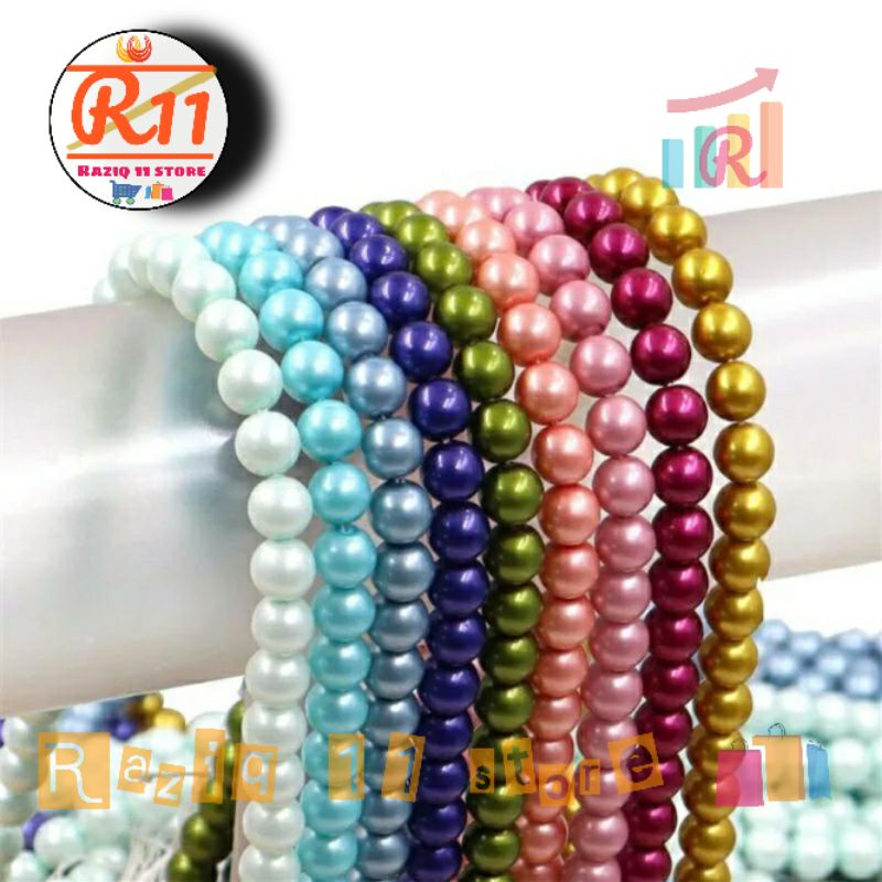 Mutiara Sintetis Mutsin Manik Mutiara Ringan 6mm Kerajinan Diy