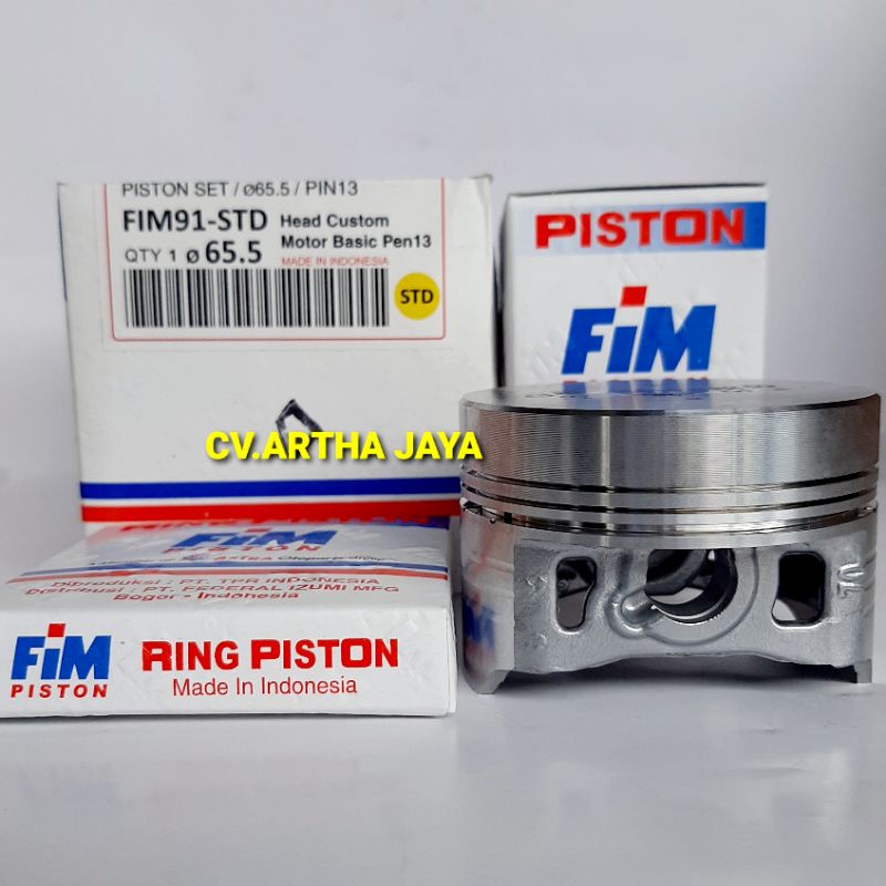 PISTON KIT FIM FIM91 CUSTOM DOME MENTAH ( 65,5 / 66 / 66,5 / 67 / 67,5 / 68 ) ( PEN 13 / PIN 13 ) JU