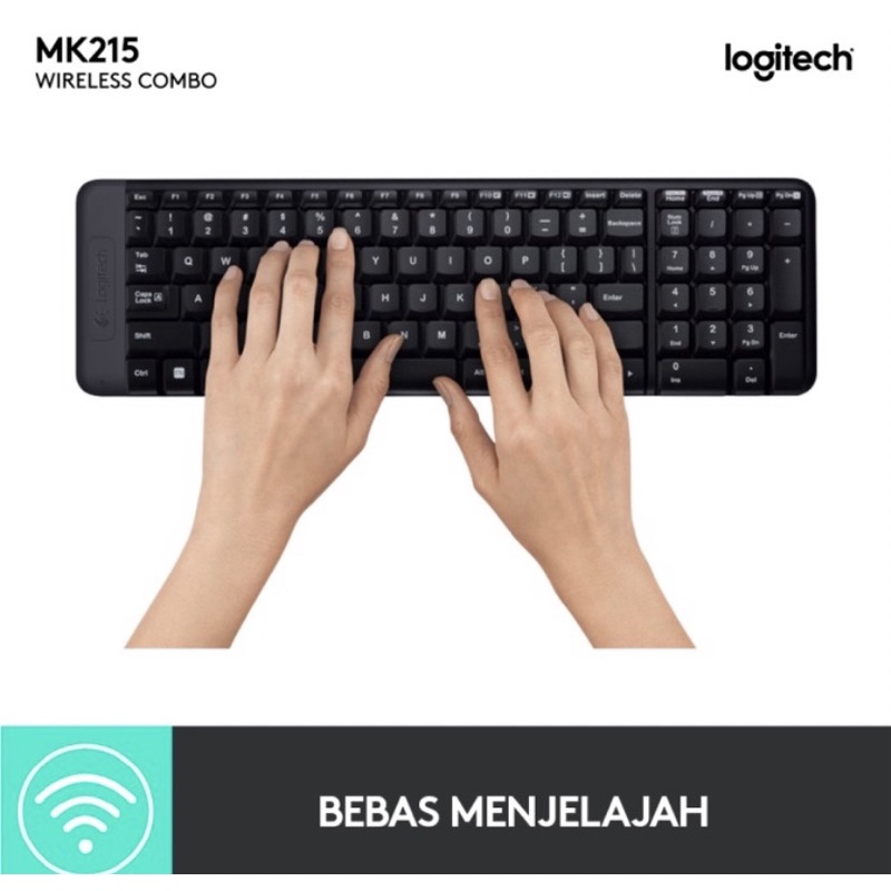 Logitech MK215 Combo Keyboard dan Mouse Wireless Compact