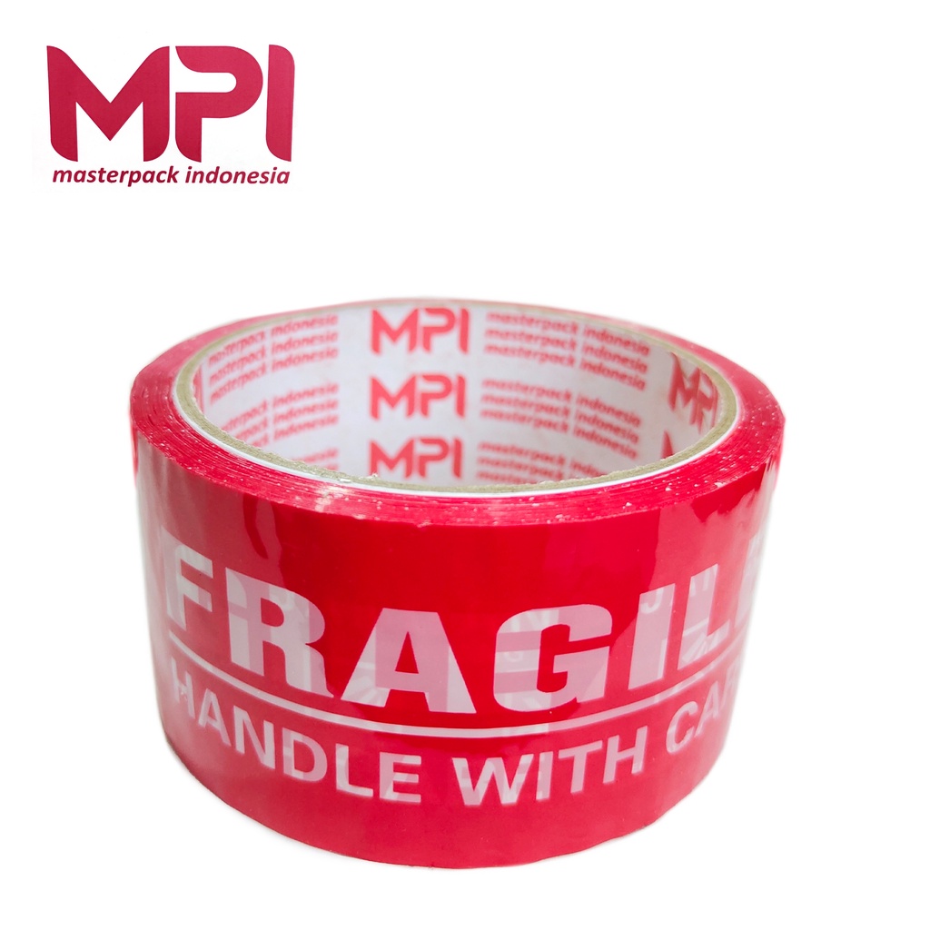 Lakban Fragile Merah Handle With Care 50 Yard Jangan Dibanting MPI