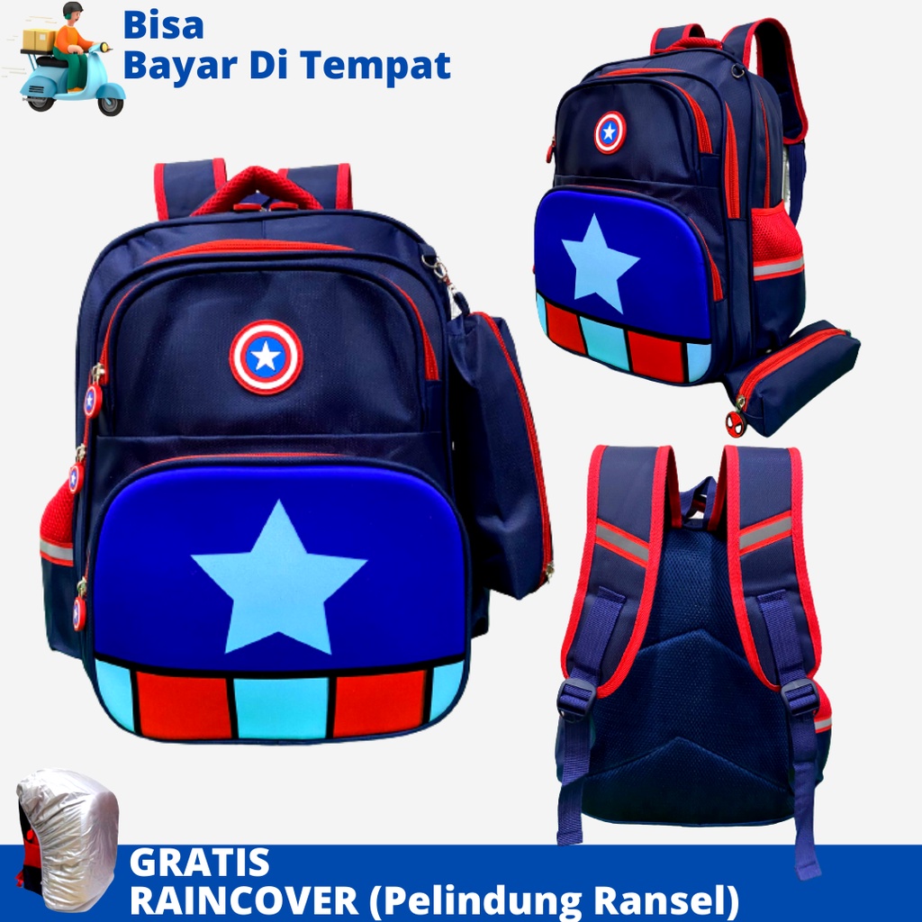 Tas Sekolah Anak SD Import DSTR-1919 Ukuran SD Tas Ransel Anak Tas Anak Laki Laki