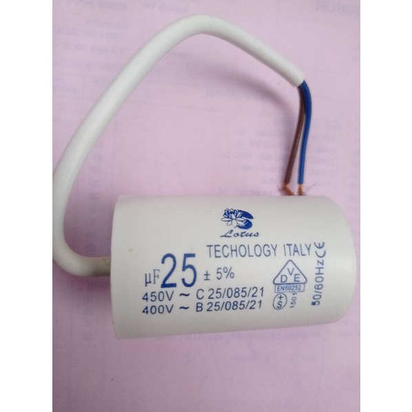 Kapasitor  Bulat , Capasitor , Pompa Air 6 ,8 , 10 , 12 , 14  , 16, 20 , 25  , 30 UF450V