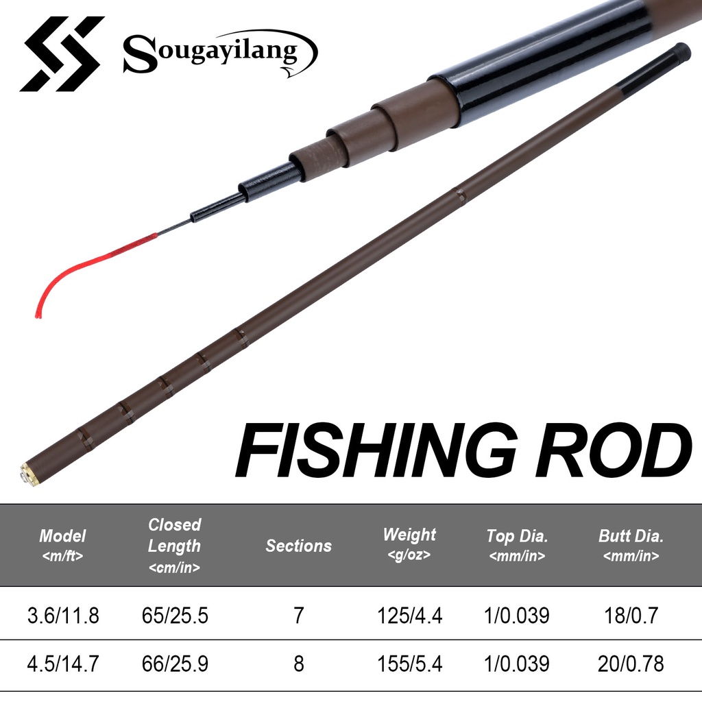 Sougayilang Joran Pancing 2.7M/6.3M Telescopic Joran Tegek Super Power Fishing Rod Untuk Memancing Di Luar Ruangan Joran Tegek