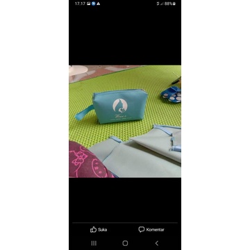 Tas pouch kosmetik free custom nama emboss