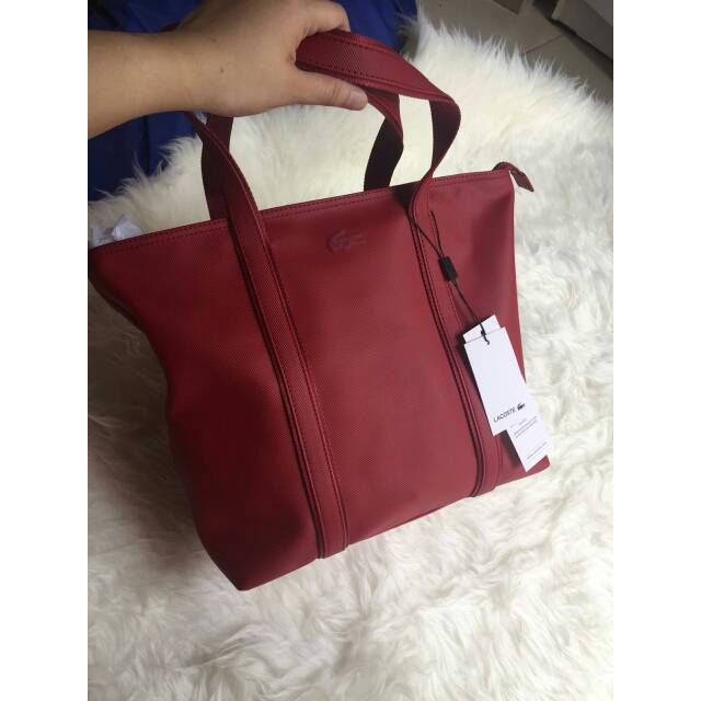 PRELOVED LACOSTE TOTEBAG 100% ORIGINAL TAS WANITA BRANDED NEGO