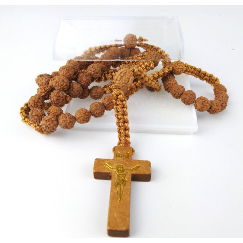 Kalung Rosario Devosi Maria Manik Biji Genitri Jenitri Janitry Rudraksha Spacer Simpul Anyaman Unik