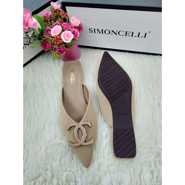 COD SENDAL SIMONCELLI FLATS TERBARU SENDAL FLAT KERJA KULIAH PESTA WANITA IMPORT TERKINI TERHITS
