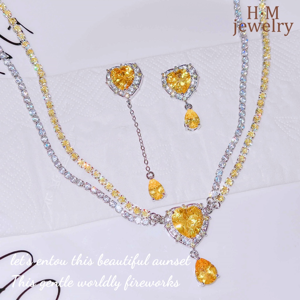 Kalung Rantai Liontin Hati Asimetris Hias Zircon AAA Warna Pink Muda