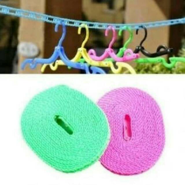 dc88 Tali jemuran 5 meter tali plastik jamin kuat kokoh gantungan baju