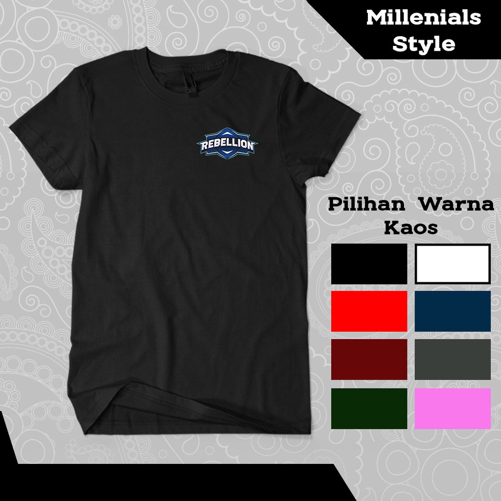 Baju Kaos Pria Rebellion Zion Logo Dada Turnamen Game Gaming Mobile Legends Esports Keren Terbaru