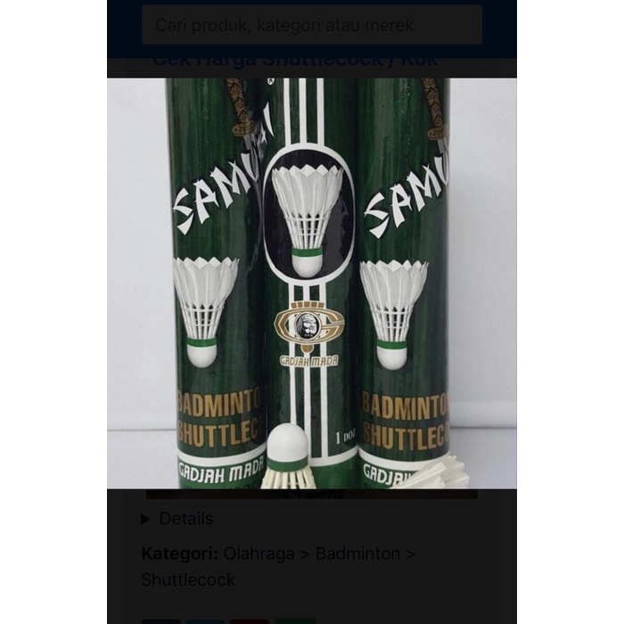 Kok Badminton Samurai Hijau - Shuttlecock Badminton