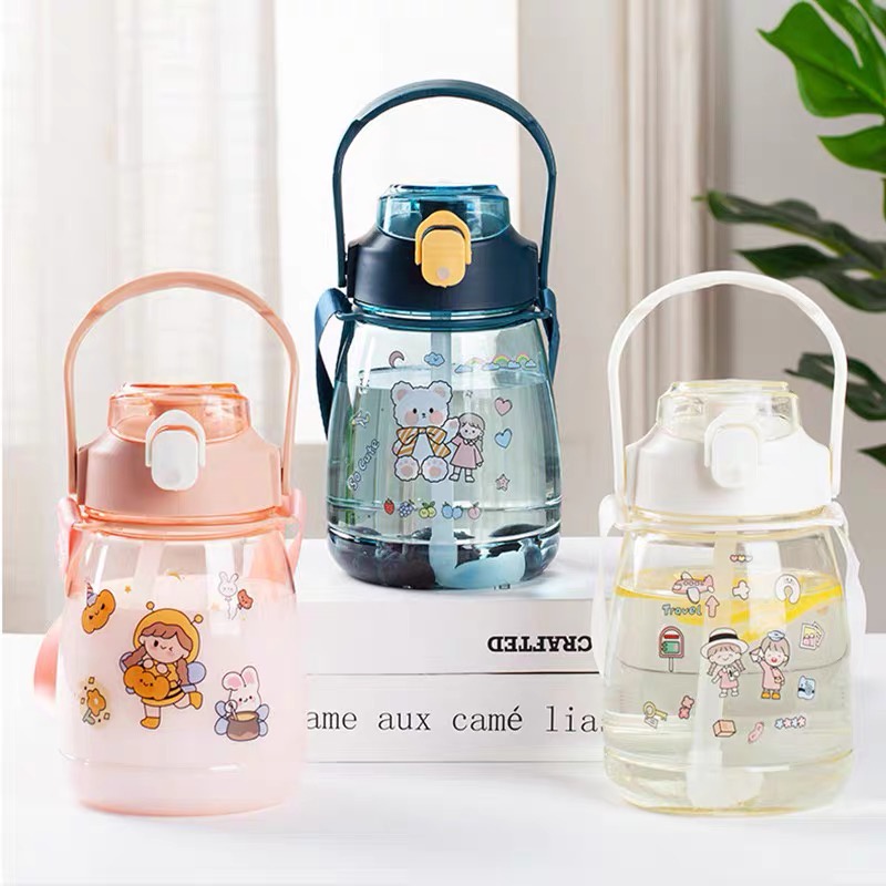 Botol Minum Kids Drinking Bottle Straw 1 3 Liter Plastik 1300ml H481 Viral Botol Air Minum Terbaru P
