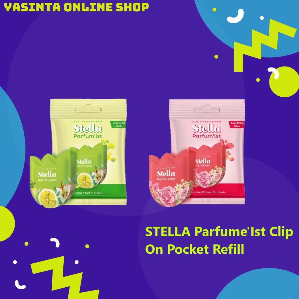 Pengharum Ruangan STELLA Parfume'Ist Clip On Pocket Refill (Exotic Fruit - Flower Gardenia)