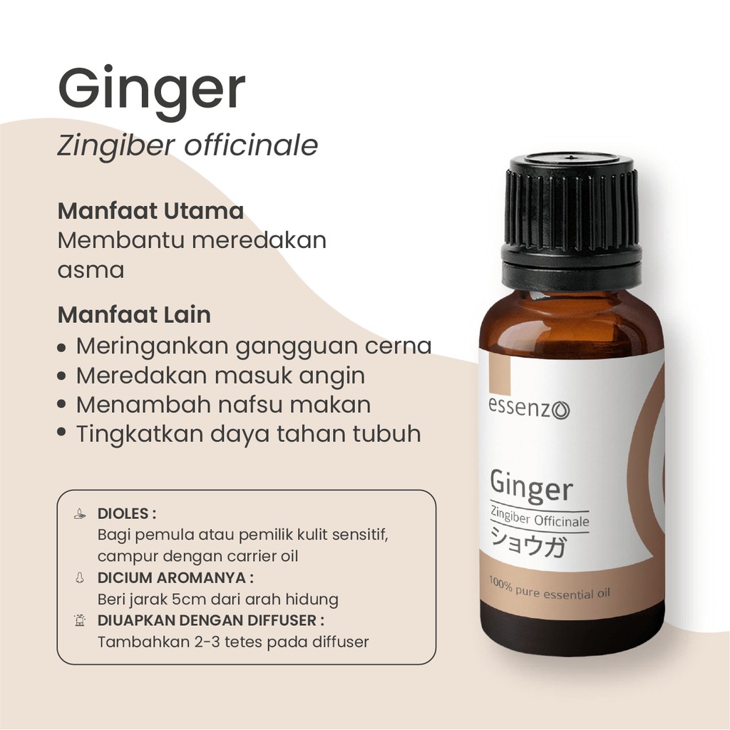 Ginger Essential Oil Essenzo Minyak Atsiri Jahe Meningkatkan Daya Tahan Tubuh Lawan Virus Promo Shopee Indonesia