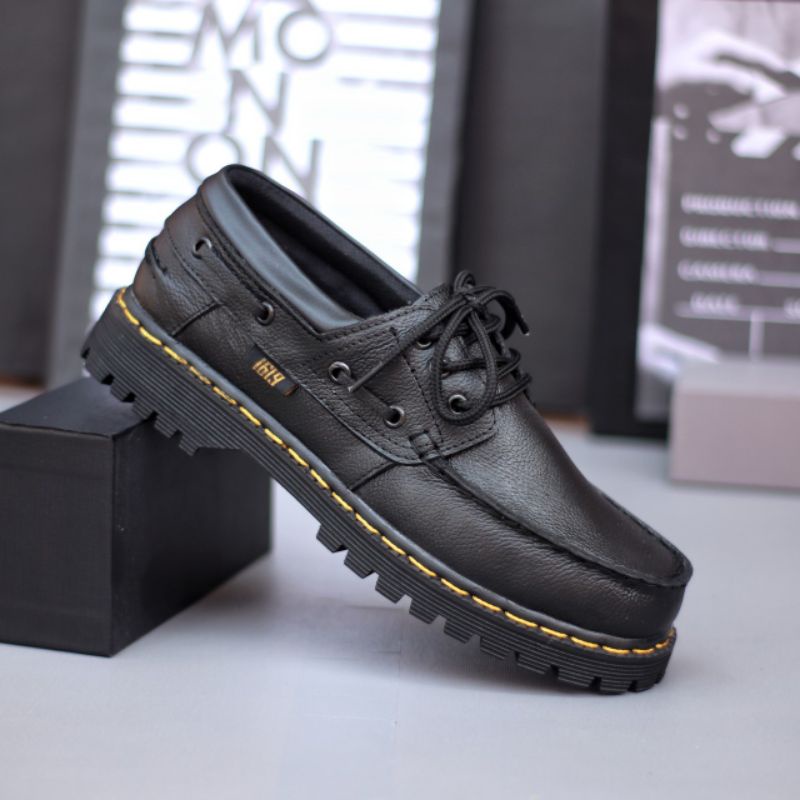 Xshoesbdg.id x Triump Sepatu Formal Pantofel Pria Hitam Kulit Asli Kerja Kantor Kuliah