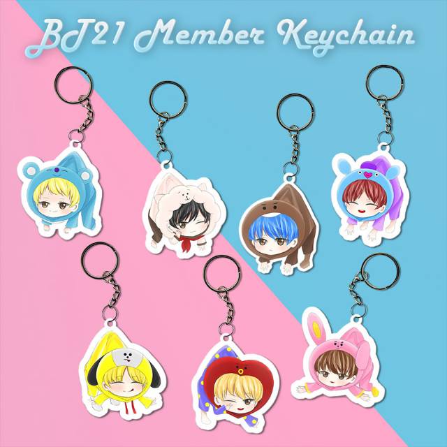 BT 21 Member Keychain gantungan tas/gantungan kunci