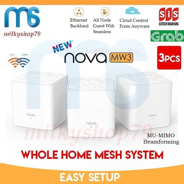 TENDA NOVA MW3 (3-SET) AC1200 Whole Home Mesh WiFi System - TENDA Nova MW3