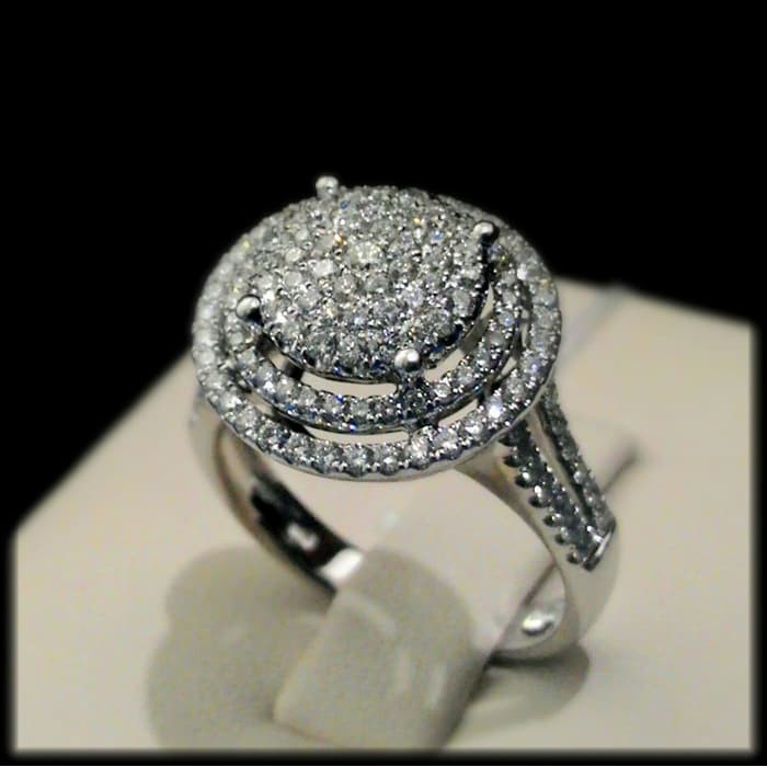 Cincin Wanita Kawin Nikah Original Emas Gold 18k Berlian Diamond Eropa Putih Asli DK1540
