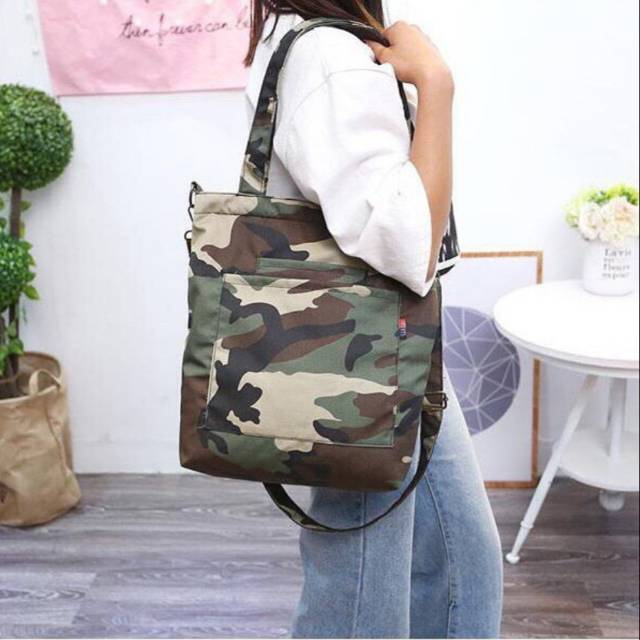 &quot;aurabagss&quot; - Tas Wanita Tas Selempang Wanita Tas Tote Handle Bag Wanita &quot; ARMY &quot; Tas Selempang Wanita Murah Multifungsi Dimensi Lebar