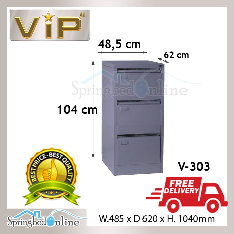 Filing Cabinet Besi 3 Laci VIP V 303 Harga Pabrik Perlengkapan Kantor