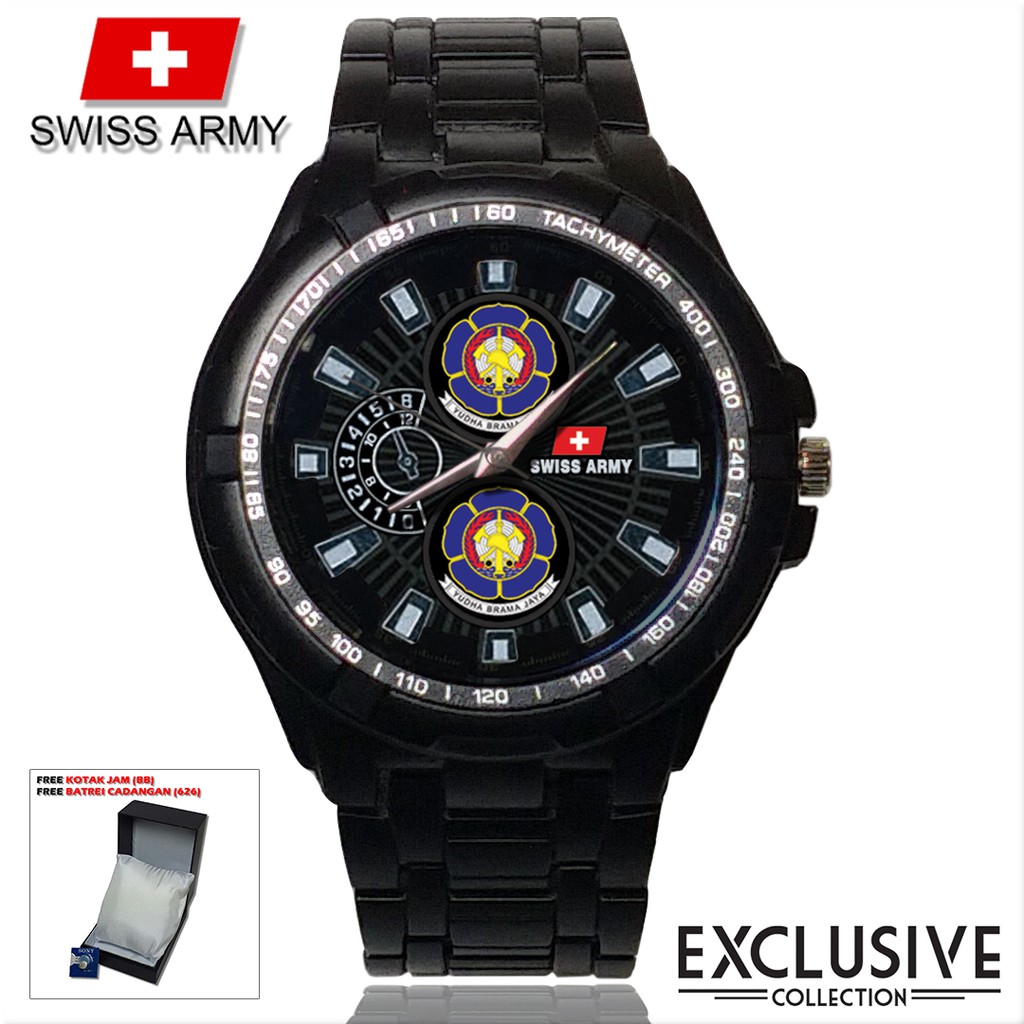 (Istimewa Bossque) Jam DAMKAR Rantai Sport (Black Doff)