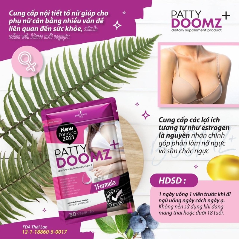 PATTY DOOMZ + BEAUTY SUPPLEMENT PEMBESAR PAYUDARA / SUPLEMEN / PEMUTIH BADAN / ANTI AGING
