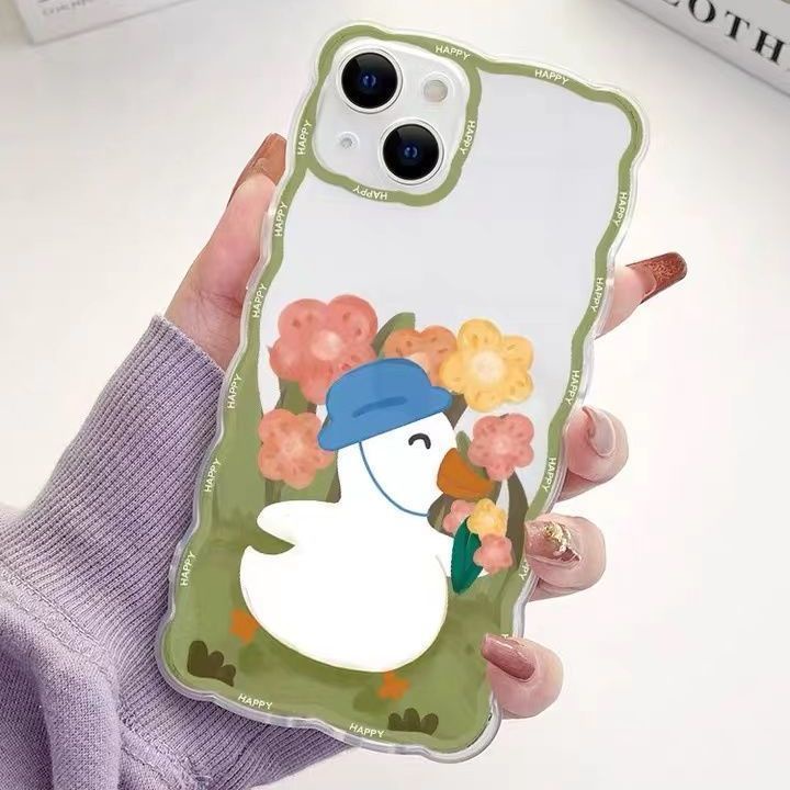 Soft Case Bahan TPU Desain Bebek Untuk Iphone 13 12 Mini 11 Pro X XR XS Max SE 2020 6 6S 7 8 Plus