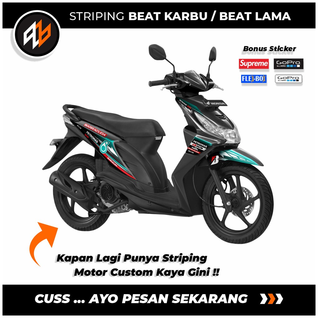 STRIPING BEAT KARBU PETRONAS / stiker motor Beat Karbu/lama tema Petronas