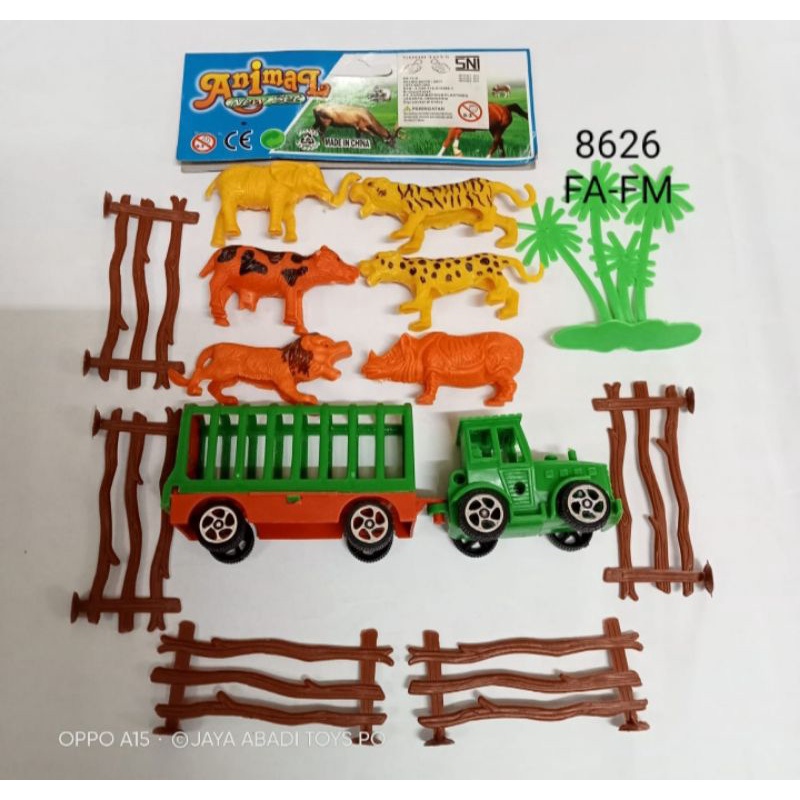 Mainan Animal Wild Truck Hewan Pagar dan tanaman 8626