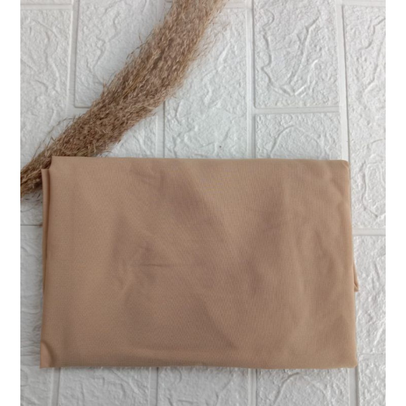 Bergo Maryam Simple Tali Jilbab Siria Wolfis Non Pet Daily Hijab Remaja-Peanut.