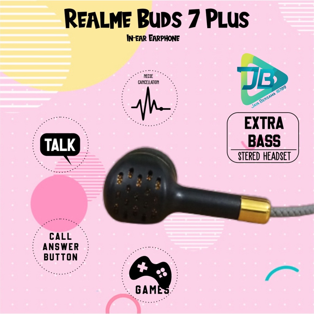 BM085 HEADSET HANDSFREE EARPHONE Hf REALME BUDS 7 PLUS EXTRA BASS realme 2 5 6 7 8 c11 c12 c17 c20 JB4843