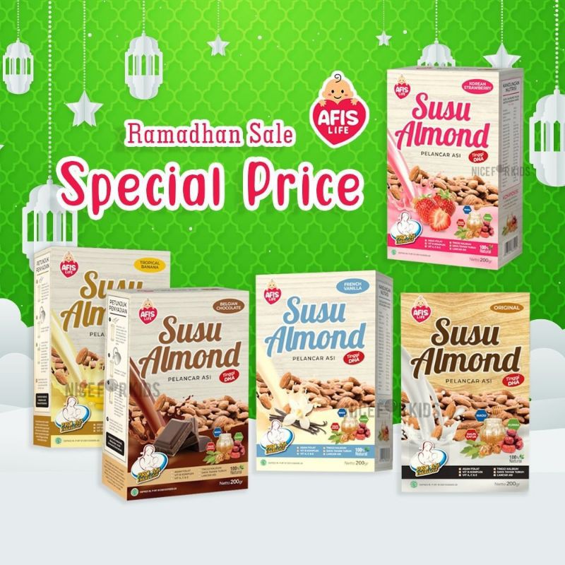 AFIS LIFE - SUSU ALMOND 200 GRAM / ASI BOOSTER